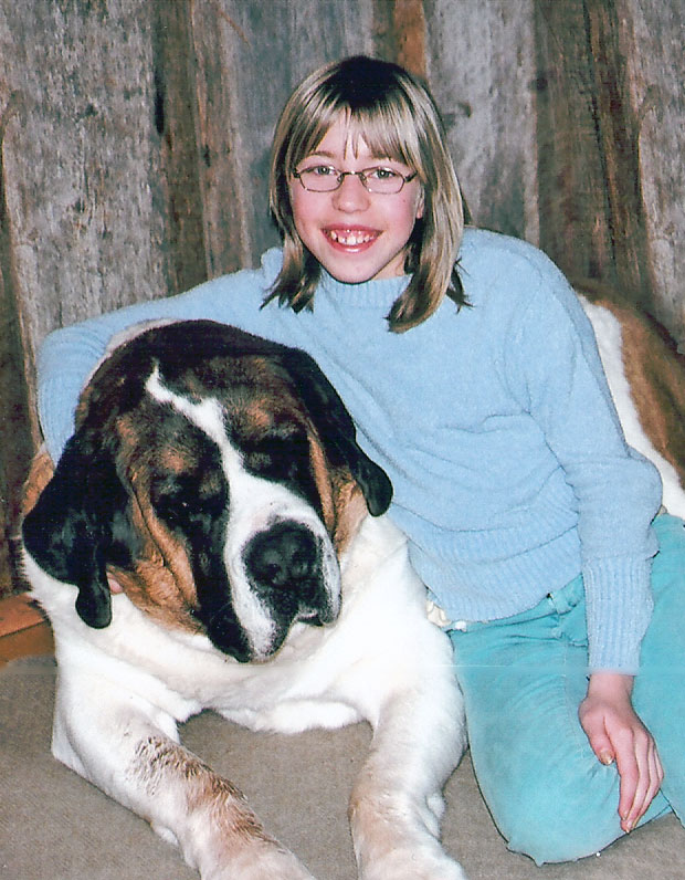 Kaliska sitting on the floor with Harley.