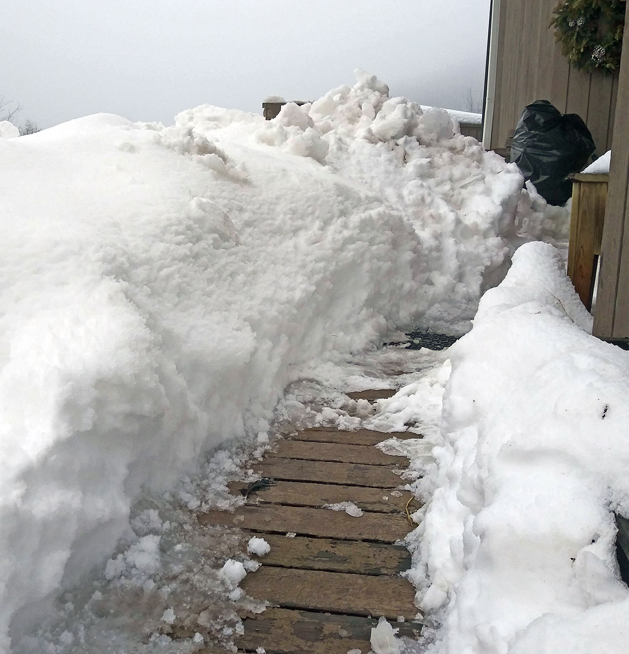Deep snow on the front porch